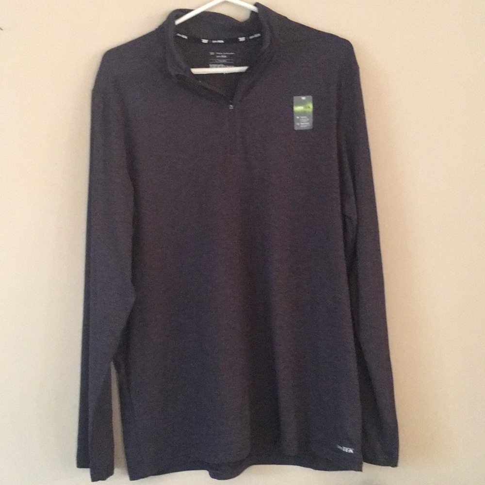 Men’s Tek Gear Long Sleeve Quarter-Zip Shirt -  Almost Black